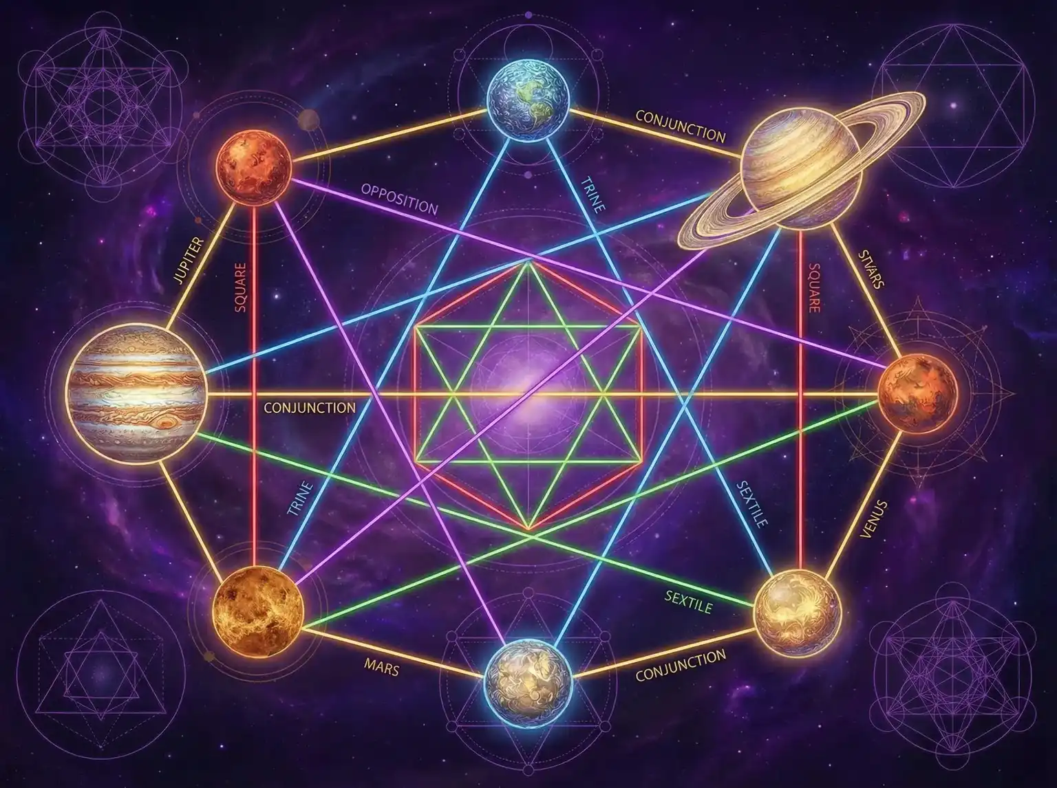 行星相位解读 - 爱沢有纱作品 | 占星学进阶